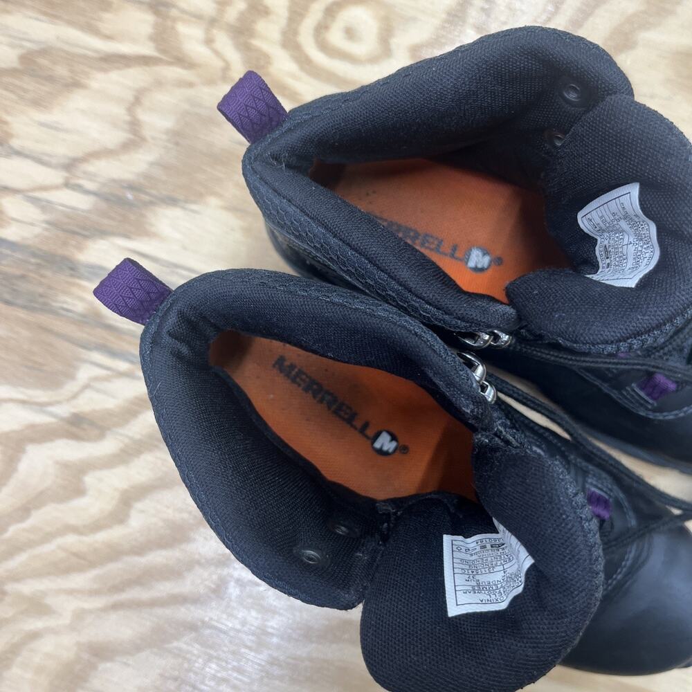 Merrell Vego Waterproof Hiking Boot Black Leather Womens 6.5 Outdoor Utility - Picture 9 of 12